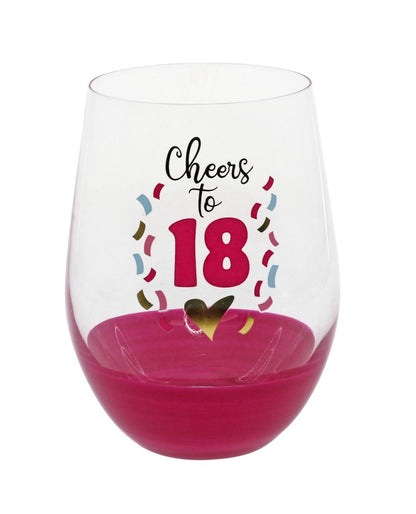 CHEERS TO 18 STEMLESS WINE GLASS