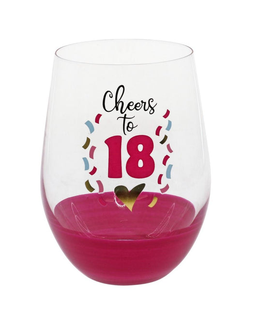 CHEERS TO 18 STEMLESS WINE GLASS