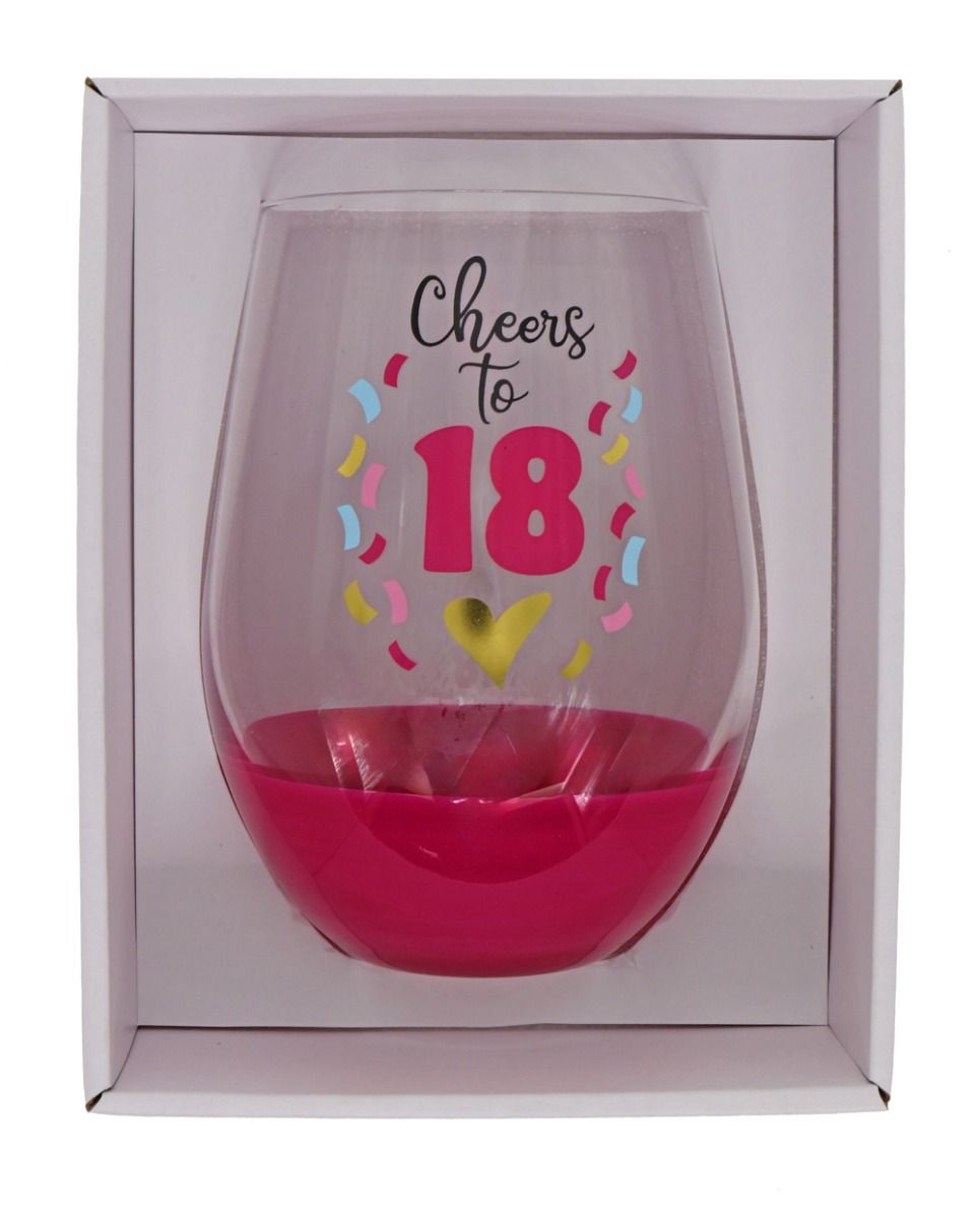 CHEERS TO 18 STEMLESS WINE GLASS