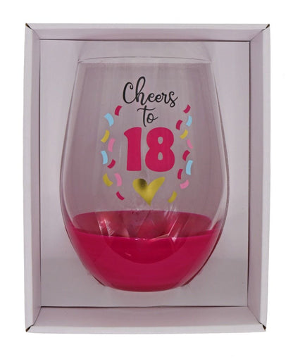 CHEERS TO 18 STEMLESS WINE GLASS