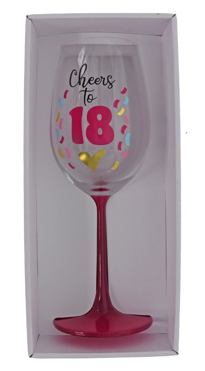 CHEERS TO 18 WINE GLASS