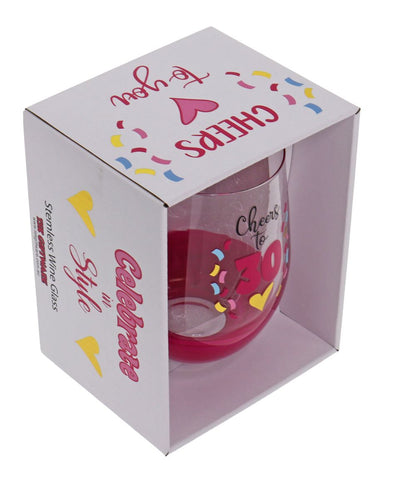 CHEERS TO 30 STEMLESS WINE GLASS