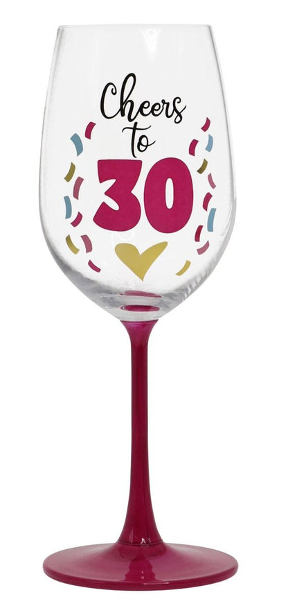 CHEERS TO 30 WINE GLASS