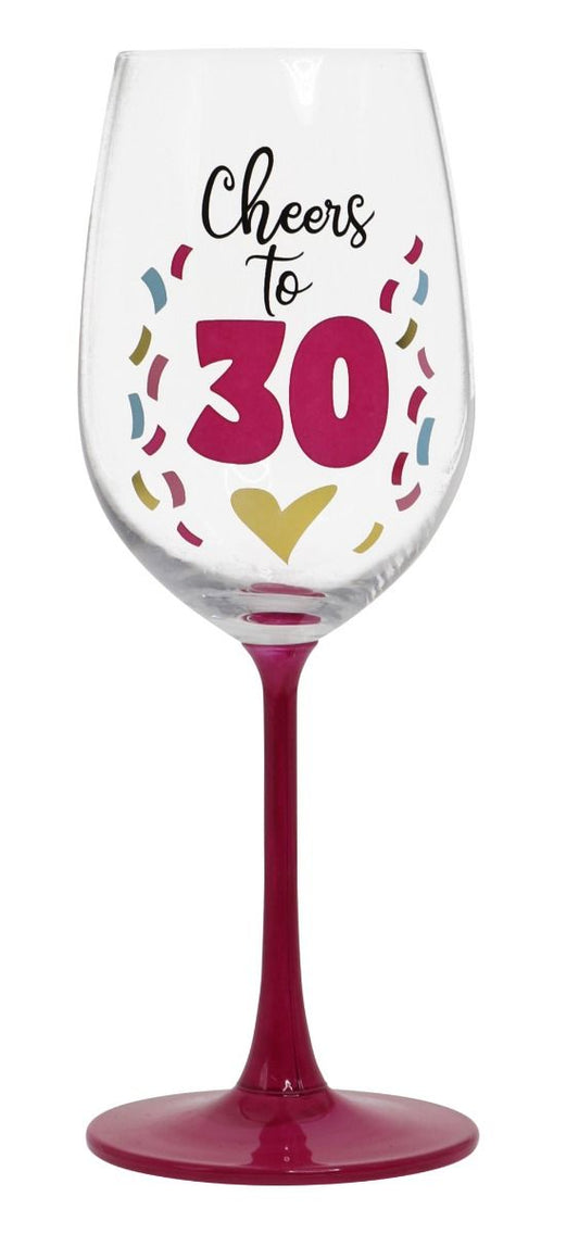 CHEERS TO 30 WINE GLASS