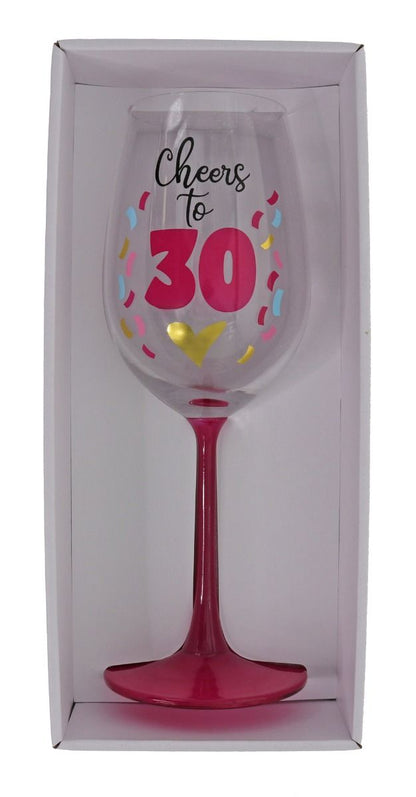 CHEERS TO 30 WINE GLASS