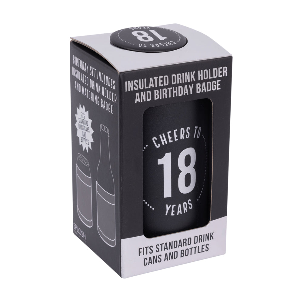 Celebration 18th Insulated Drink Cooler & Badge Set