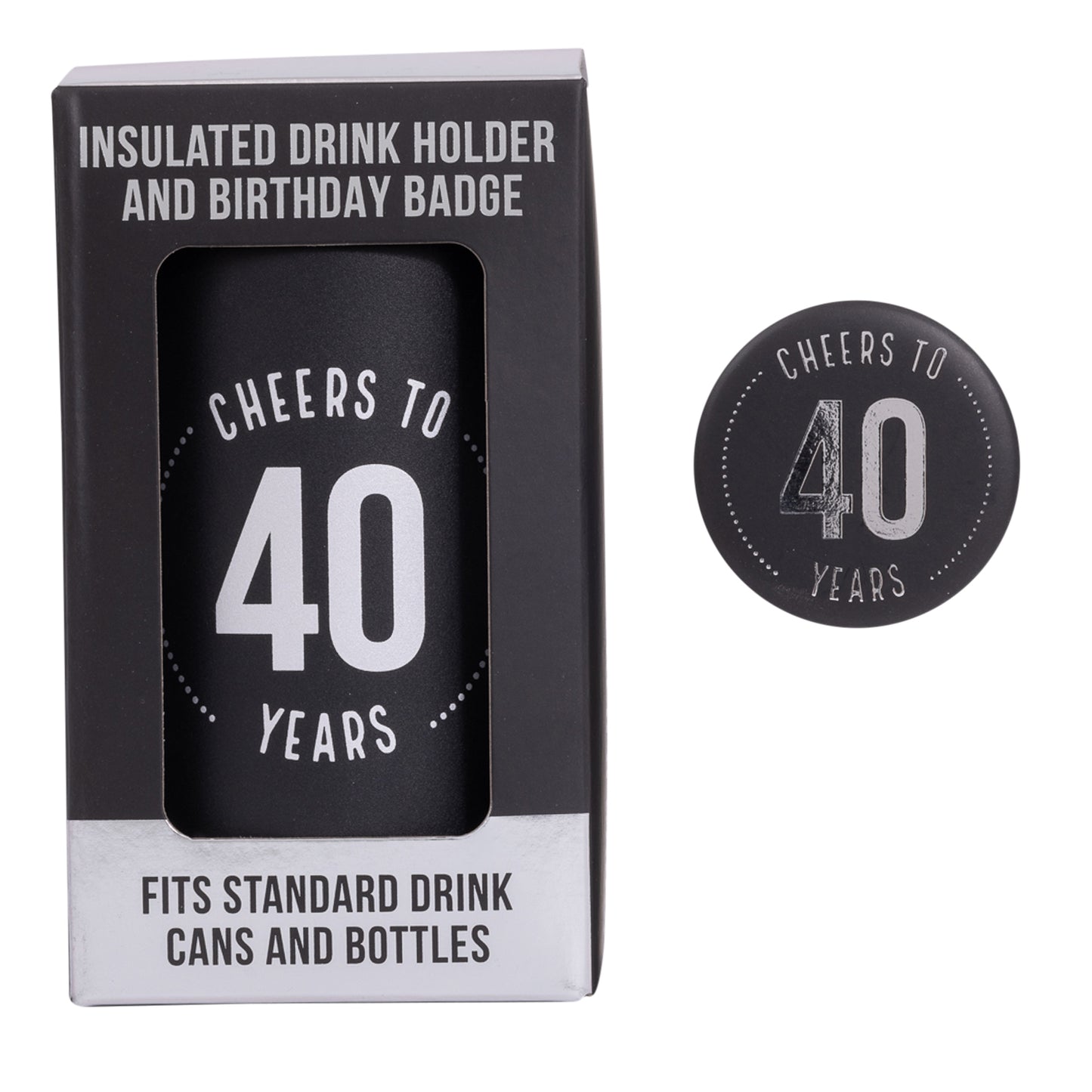 Celebration 40th Insulated Drink Cooler & Badge Set