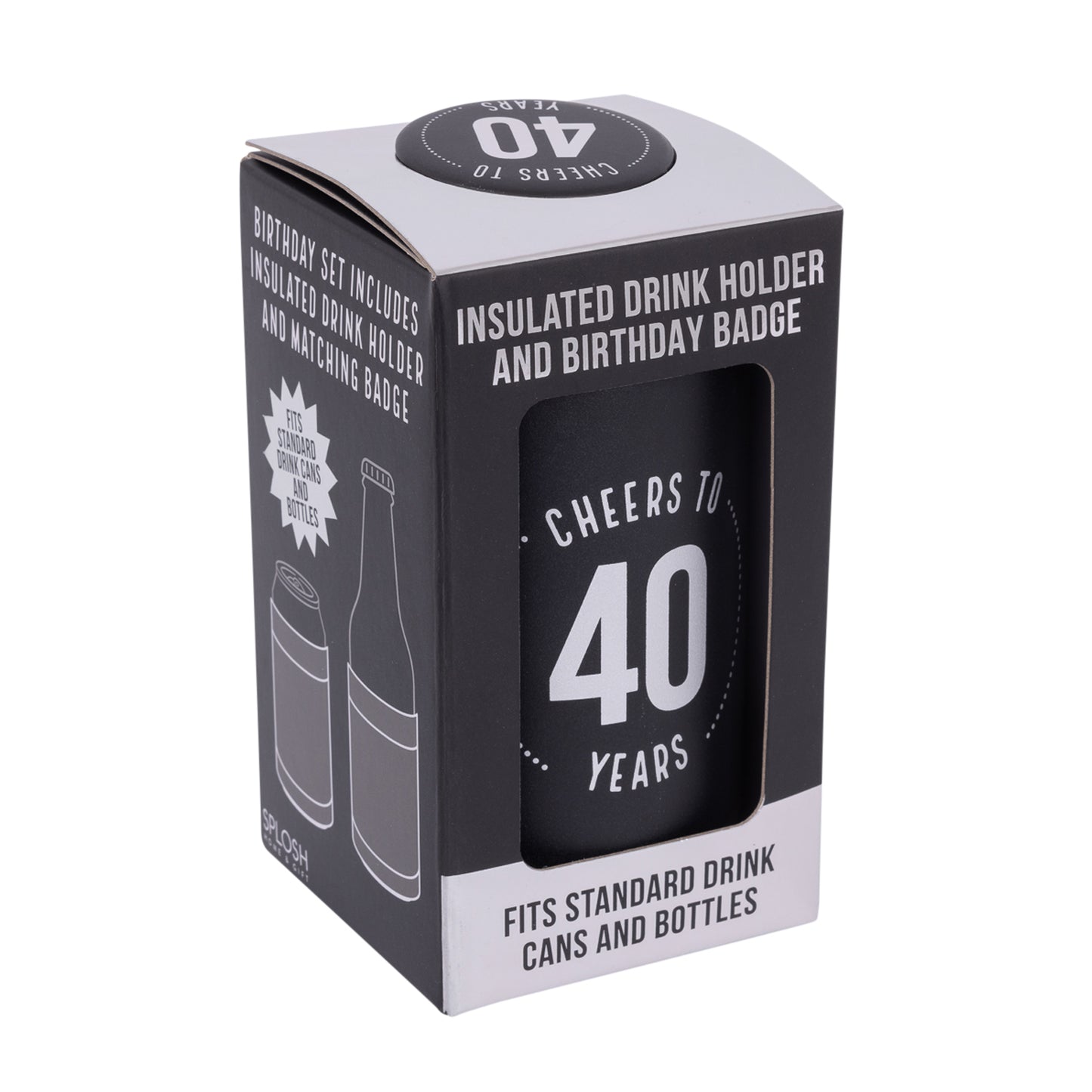 Celebration 40th Insulated Drink Cooler & Badge Set