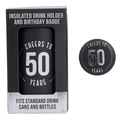 Celebration 50th Insulated Drink Cooler & Badge Set
