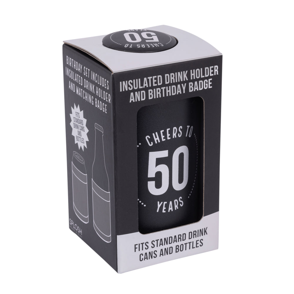 Celebration 50th Insulated Drink Cooler & Badge Set