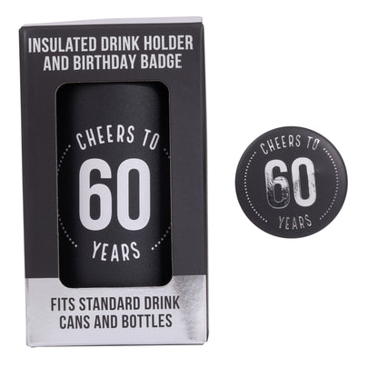 Celebration 60th Insulated Drink Cooler & Badge Set