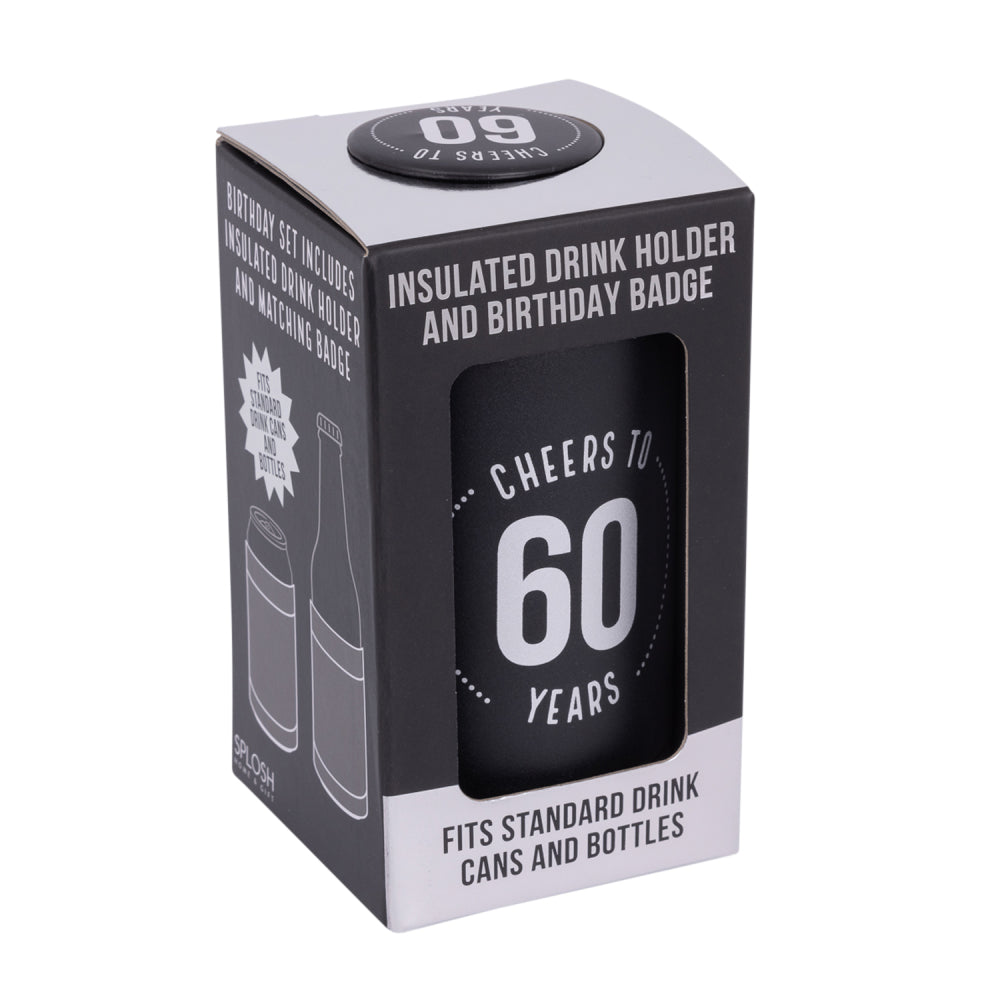 Celebration 60th Insulated Drink Cooler & Badge Set