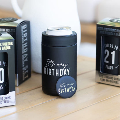 Celebration Birthday Insulated Drink Cooler & Badge Set