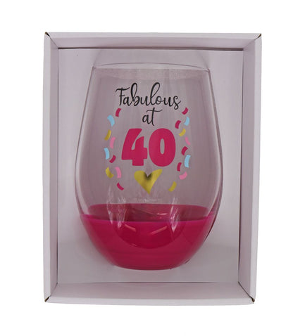 FABULOUS 40 STEMLESS WINE GLASS