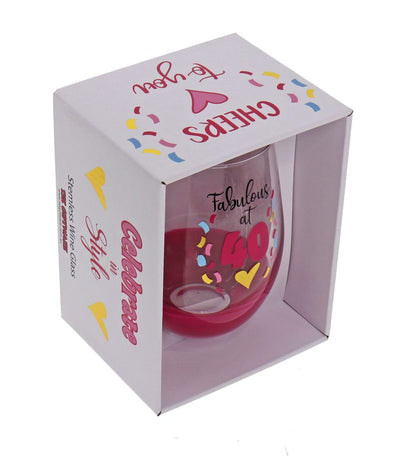 FABULOUS 40 STEMLESS WINE GLASS