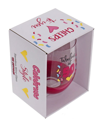 FABULOUS 50 STEMLESS WINE GLASS
