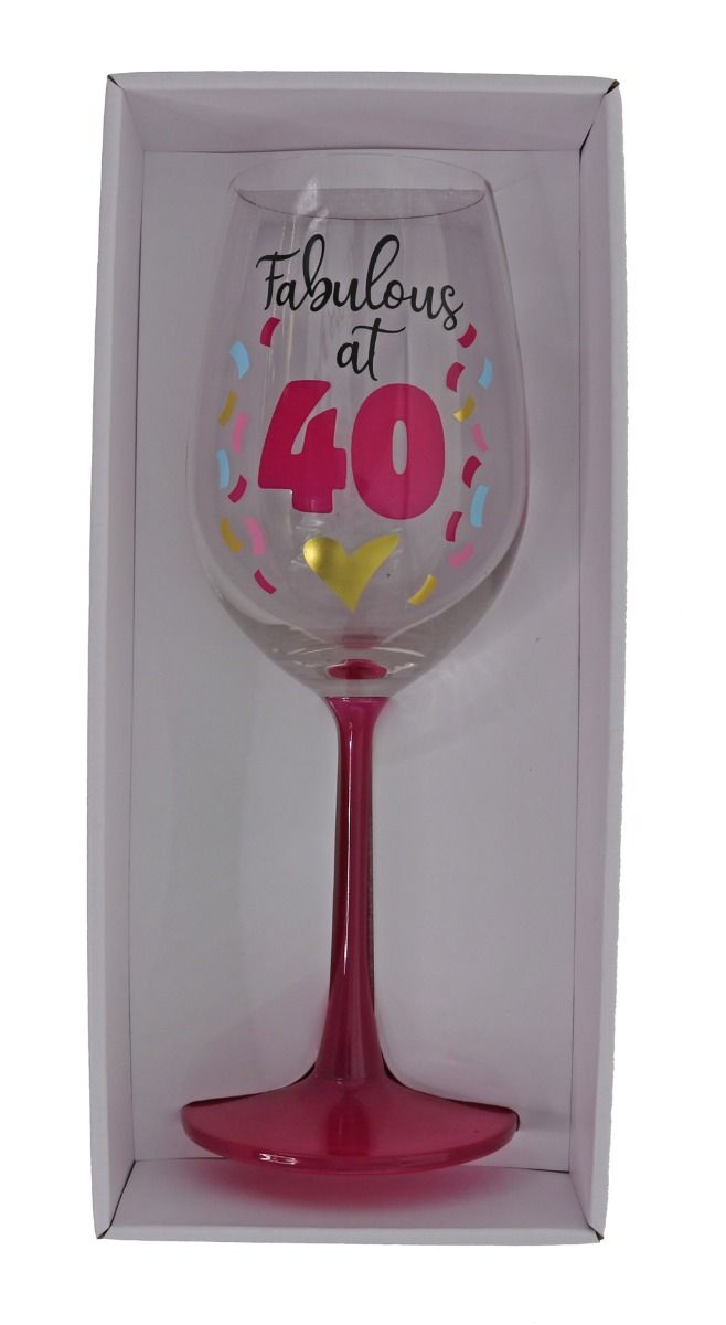 FABULOUS AT 40 WINE GLASS