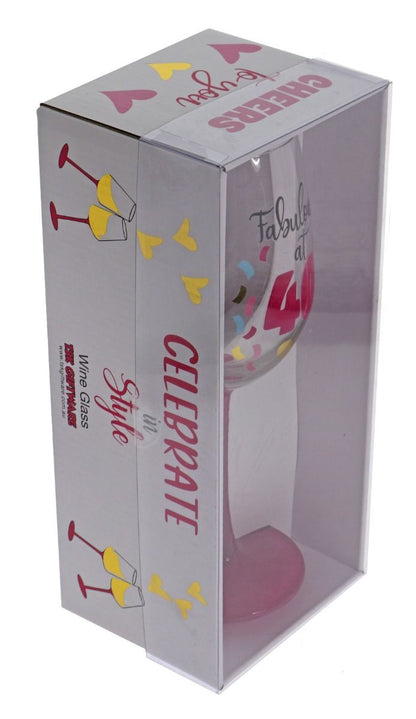 FABULOUS AT 40 WINE GLASS