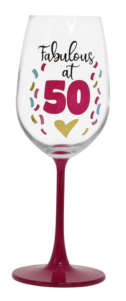 FABULOUS AT 50 WINE GLASS