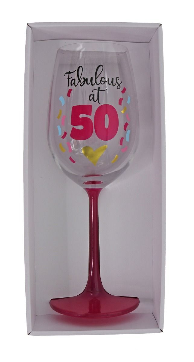 FABULOUS AT 50 WINE GLASS