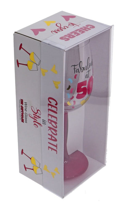 FABULOUS AT 50 WINE GLASS