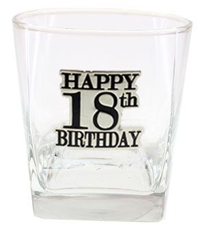 HAPPY 18TH BADGE SCOTCH GIFT BOX