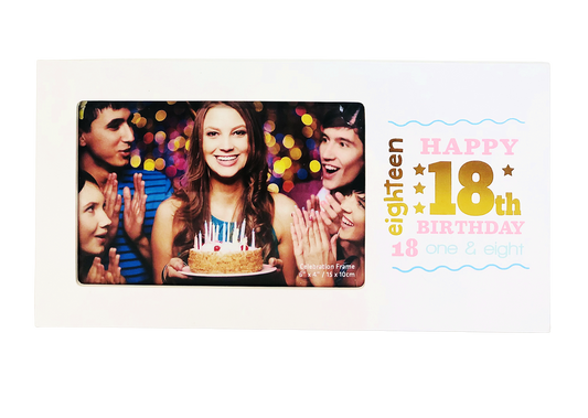 HAPPY 18TH 6X4 GOLD FOIL FRAME