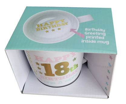 HAPPY 18TH WHITE GOLD FOIL MUG