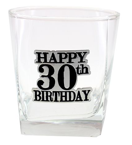 HAPPY 30TH BADGE SCOTCH GIFT BOX