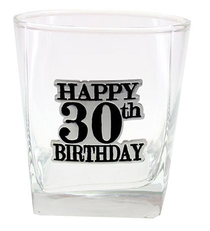 HAPPY 30TH BADGE SCOTCH GIFT BOX