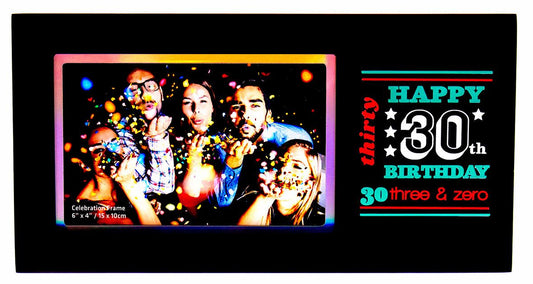 HAPPY 30TH HOLO 6X4 MDF FRAME