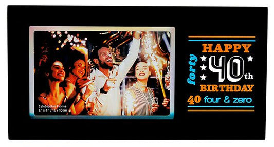 HAPPY 40TH HOLO 6X4 MDF FRAME