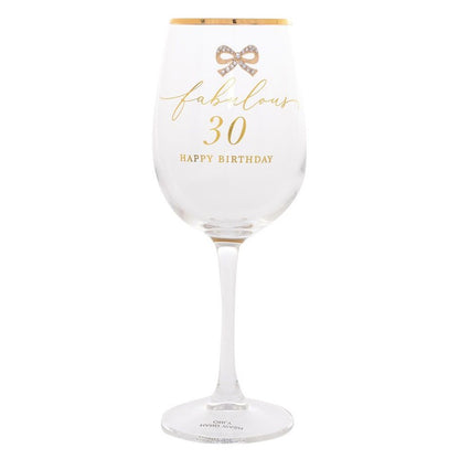 Jewelled 30th Wine Glass