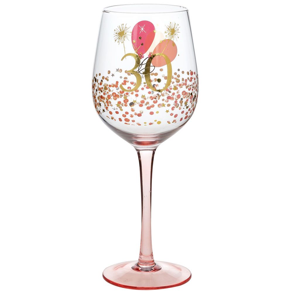 Rush Ladies 30th Wine Glass