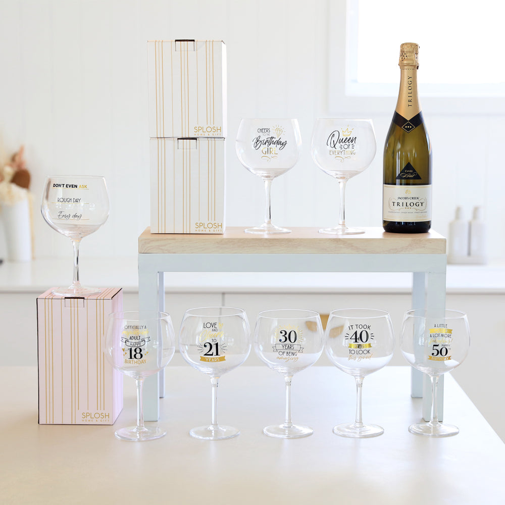 Sip Celebration Rough Day Balloon Glass