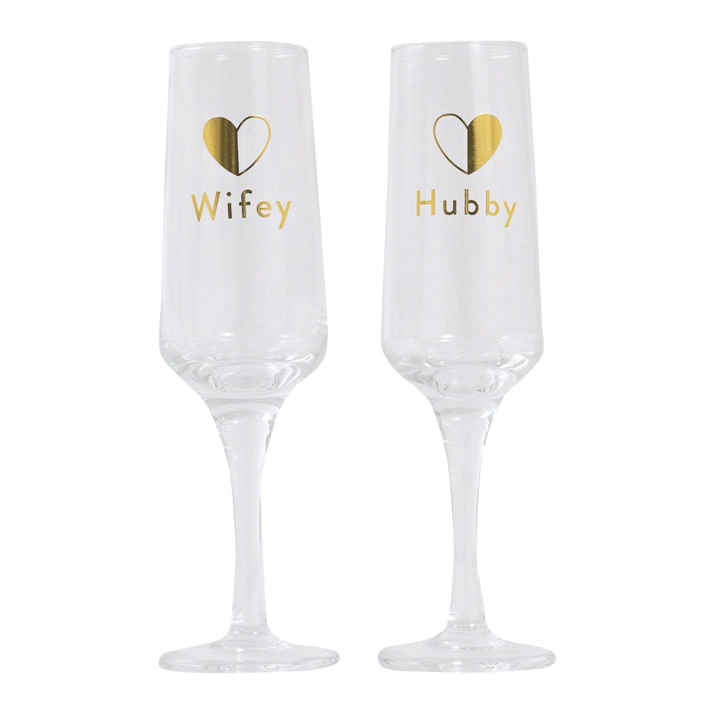 Wedding Wifey & Hubby Wine Glass Set 