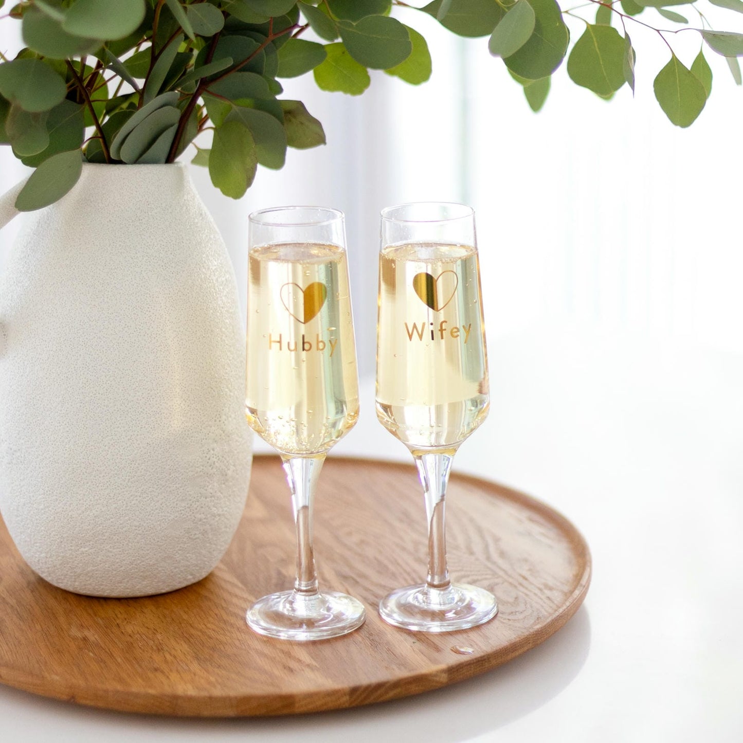 Wedding Wifey & Hubby Wine Glass Set 