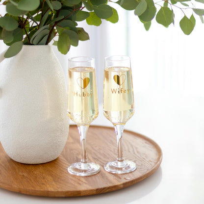 Wedding Wifey & Hubby Wine Glass Set 