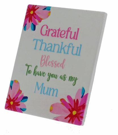 MUM BRIGHT BLOOMS CERAMIC PLAQUE 