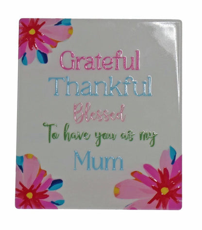 MUM BRIGHT BLOOMS CERAMIC PLAQUE 