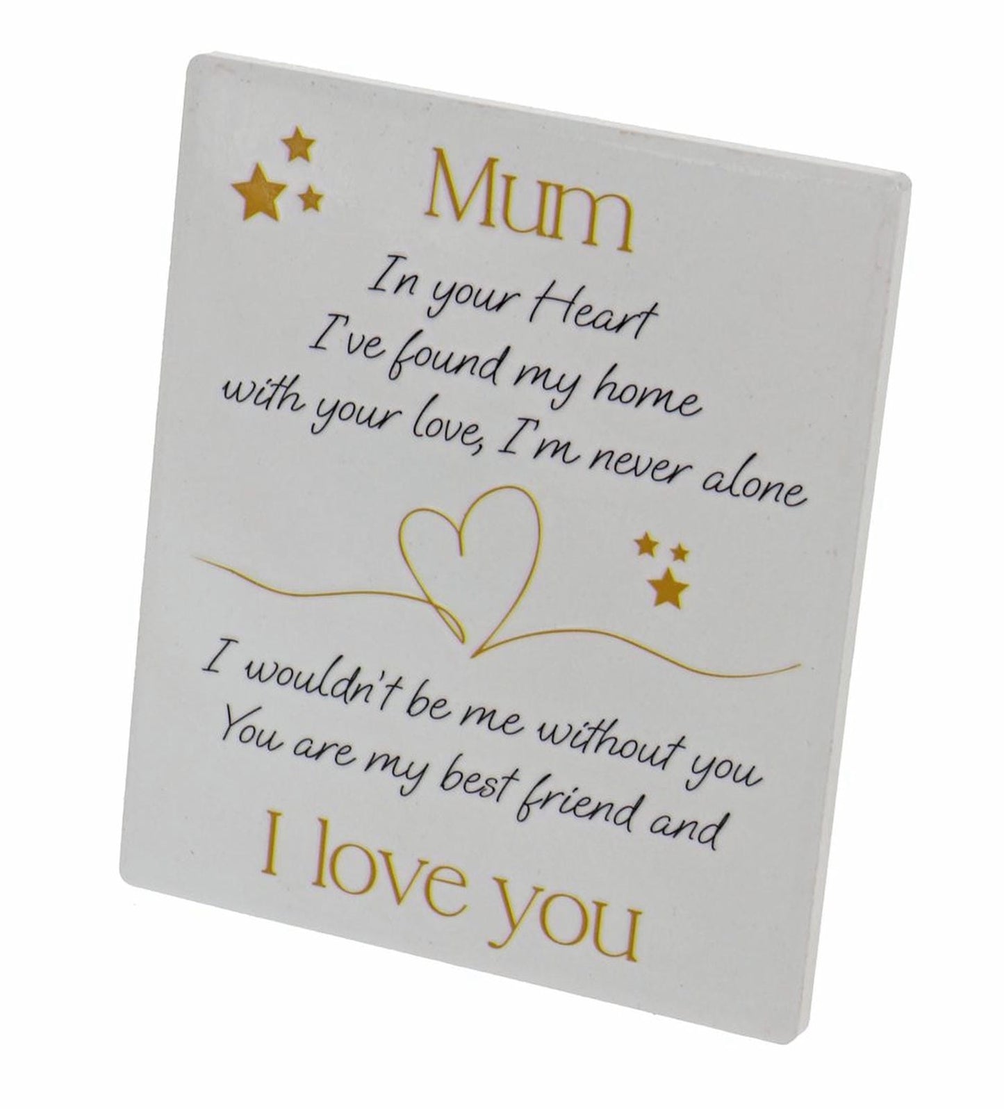 MUM LOVE SENTIMENT CERAMIC PLAQUE 