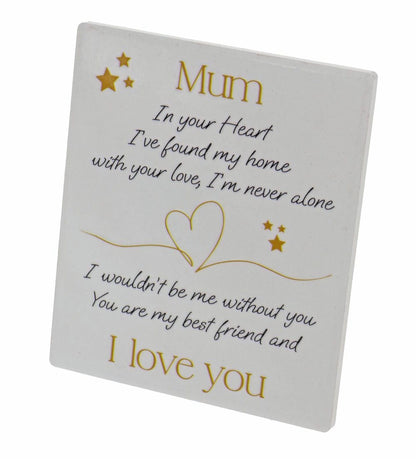 MUM LOVE SENTIMENT CERAMIC PLAQUE 