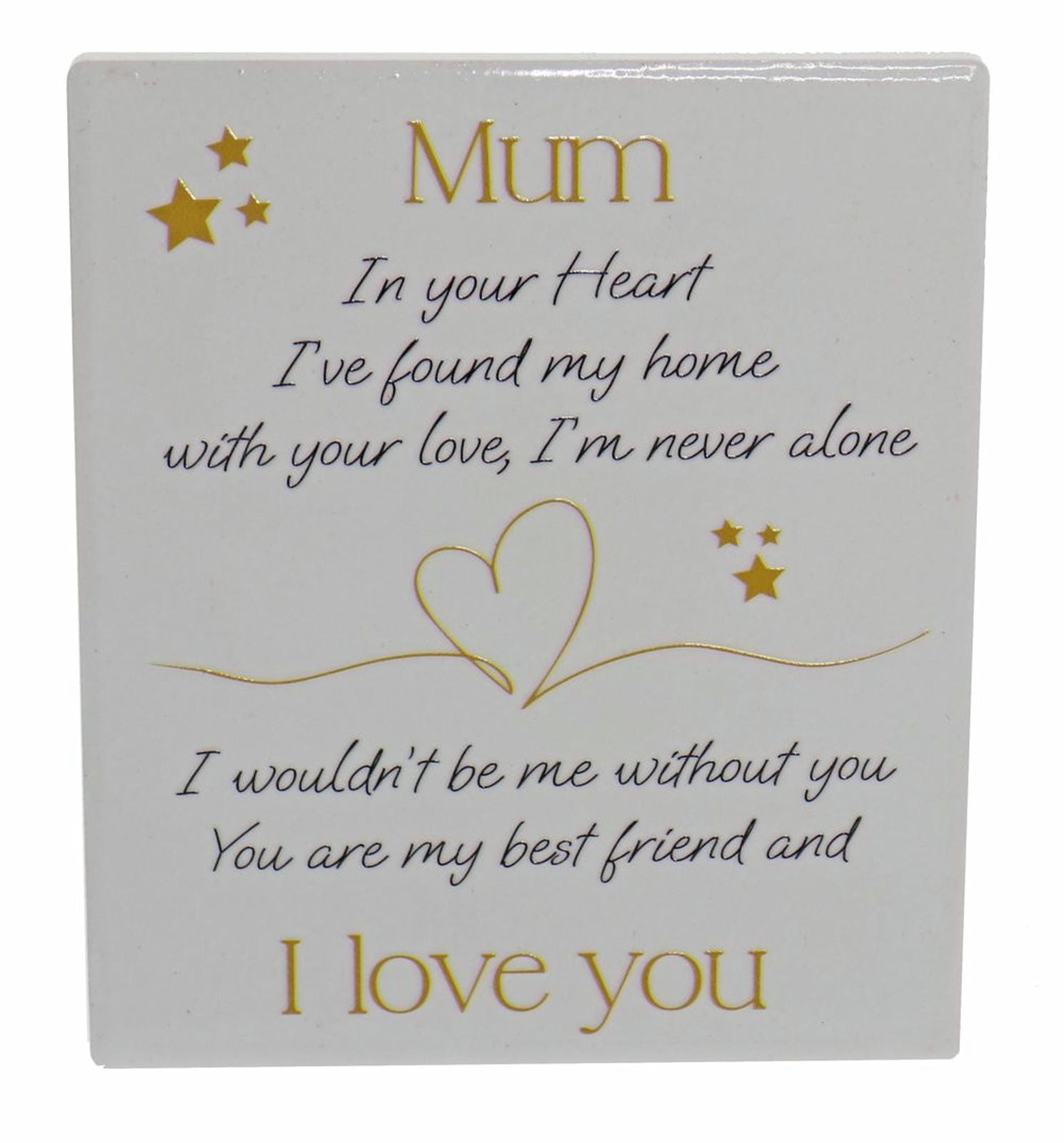 MUM LOVE SENTIMENT CERAMIC PLAQUE 