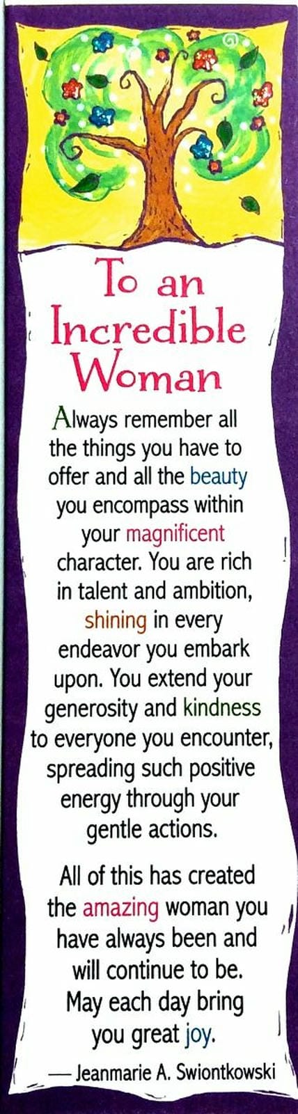 INCREDIBLE WOMAN BOOKMARK 