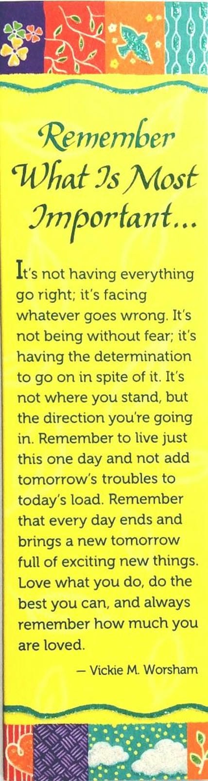 REMEMBER IMPORTANT BOOKMARK 