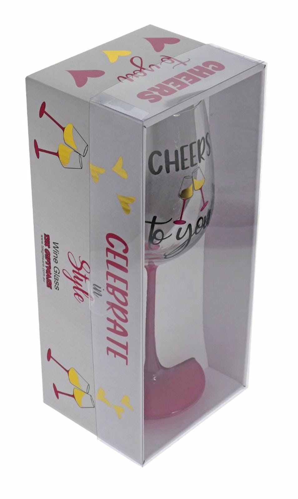 CHEERS TO YOU WINE GLASS 