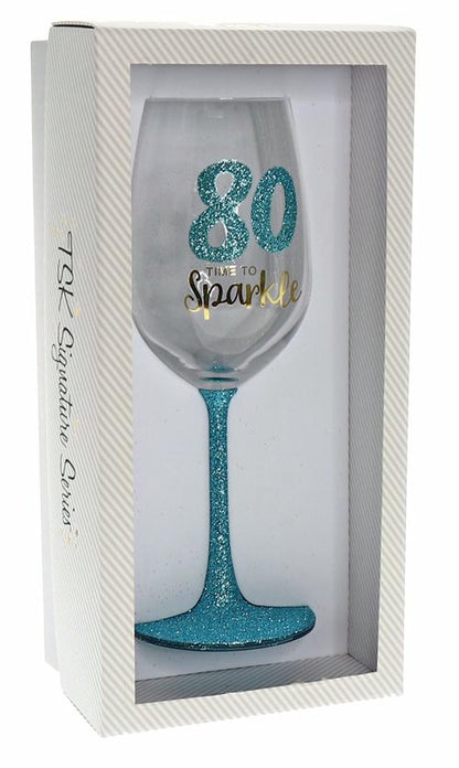 80 SPARKLE MINT WINE GLASS 
