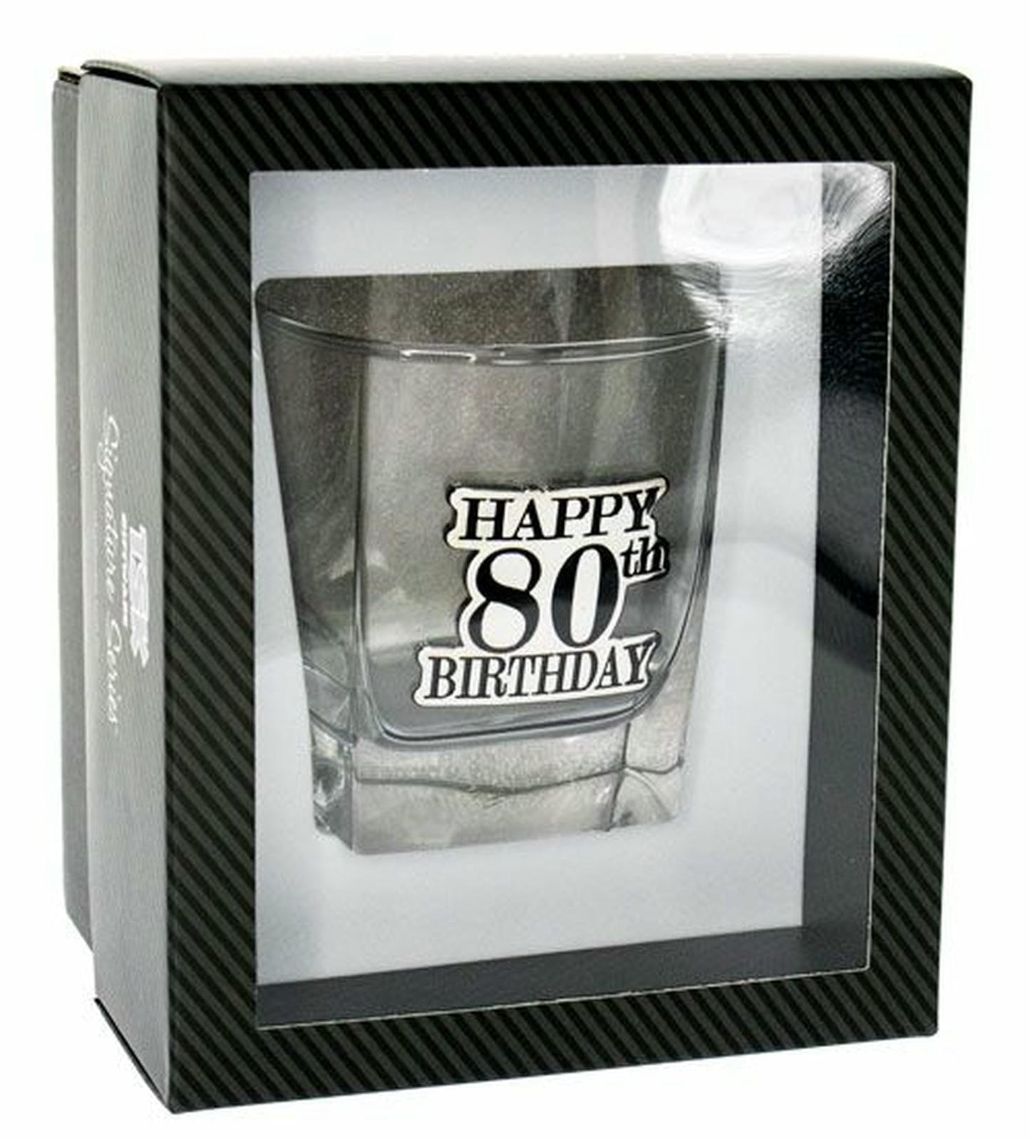 HAPPY 80TH BADGE SCOTCH GIFT BOX 
