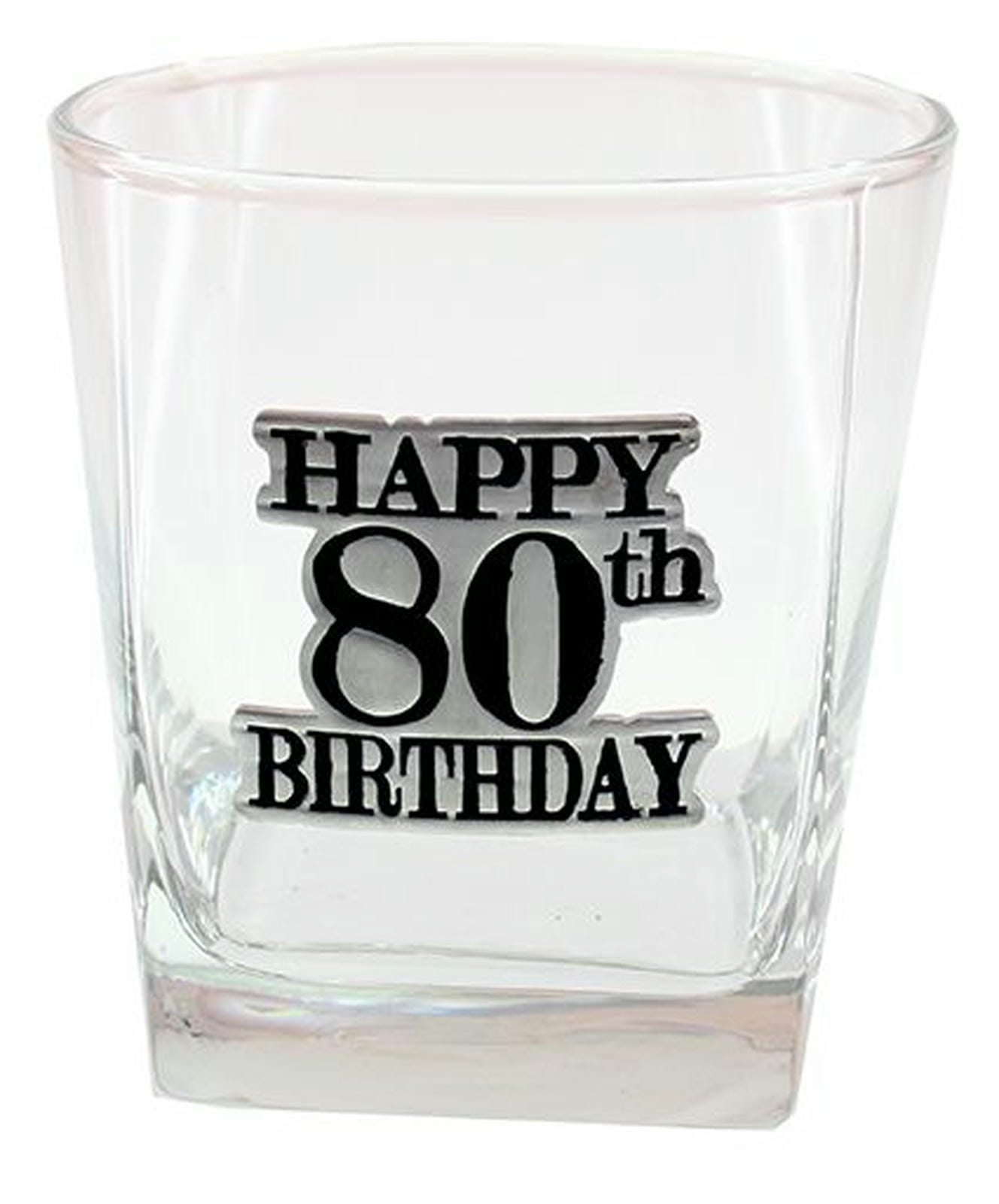 HAPPY 80TH BADGE SCOTCH GIFT BOX 