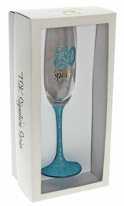 80 SPARKLE MINT FLUTE GLASS 